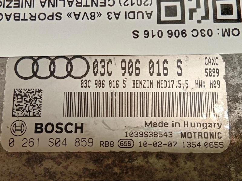 Centralina Iniezione 03C 906 016 S Audi A3 8VA Sportback 2012