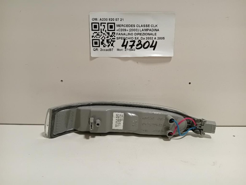 Fanalino Direzionale Specchio ANT SX A230 820 07 21 Mercedes Classe CLK C209 2003