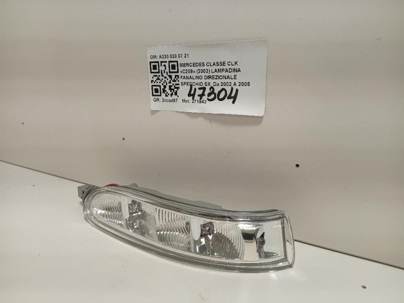 Fanalino Direzionale Specchio ANT SX A230 820 07 21 Mercedes Classe CLK C209 2003