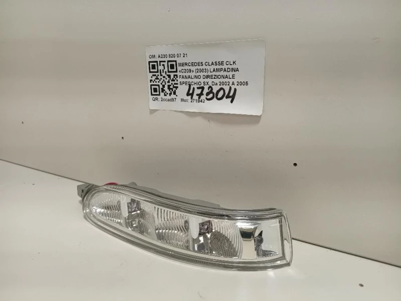 Fanalino Direzionale Specchio ANT SX A230 820 07 21 Mercedes Classe CLK C209 2003