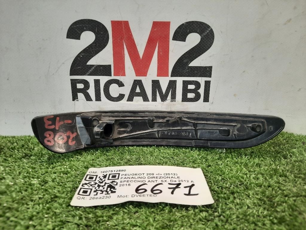 Fanalino Direzionale Specchio ANT SX 1607512580 Peugeot 208 I 2012