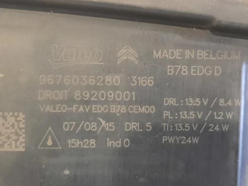 Fanalino LUCE Diurna ANT DX 9676036280 Citroen C4 Grand Picasso II 2013