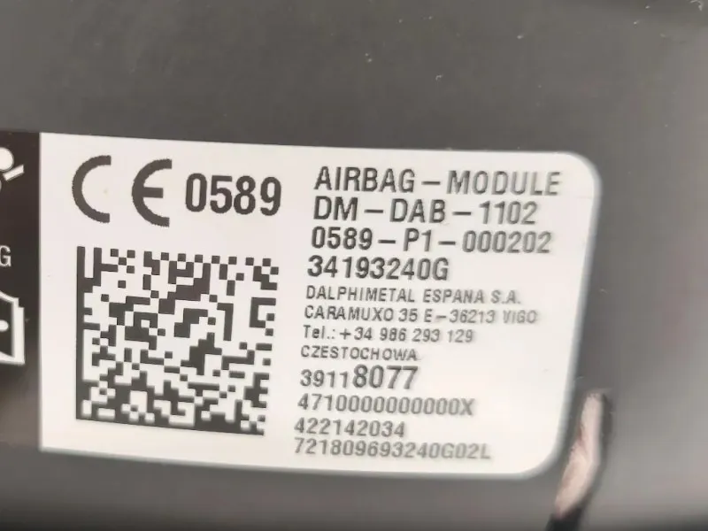 Air-bag Guidatore 34193240G Opel Astra K SW 2016