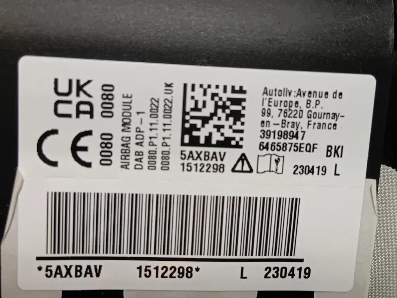 Air-bag Guidatore 98301367ZD Opel Corsa F 2019