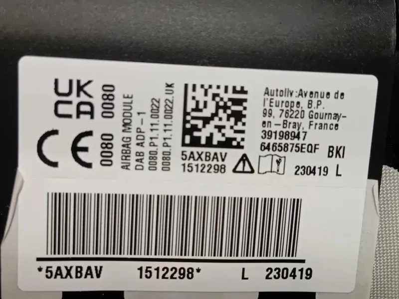 Air-bag Guidatore 98301367ZD Opel Corsa F 2019