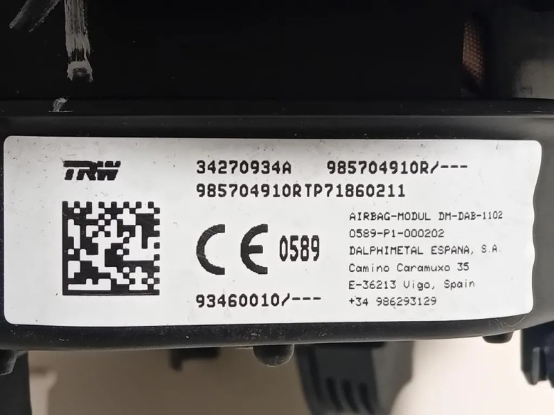 Air-bag Guidatore 985704910R Opel Vivaro A 2007