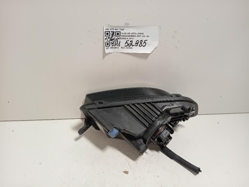 Fendinebbia ANT DX 8T0 941 700F Audi A5 8T3 2008