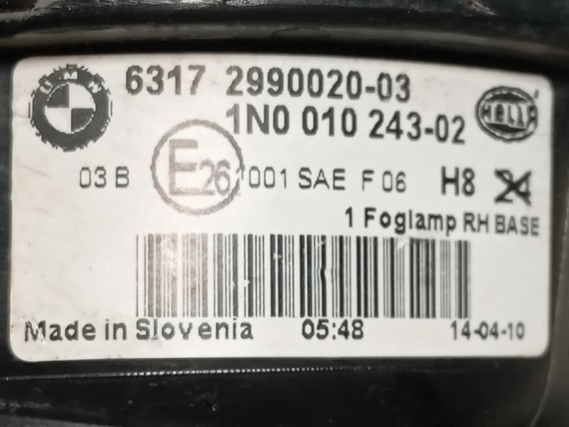 Fendinebbia ANT DX 63172990020-03 Bmw X1 E84 2010