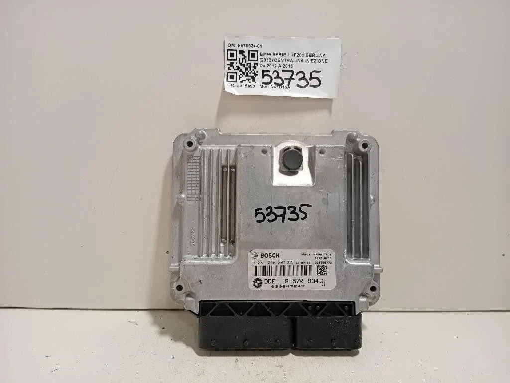 Centralina Iniezione 8570934-01 Bmw Serie 1 F20 Berlina 2012