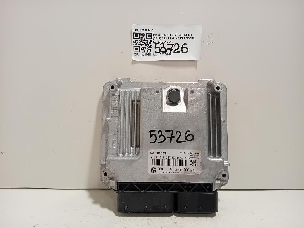 Centralina Iniezione 8570934-01 Bmw Serie 1 F20 Berlina 2012
