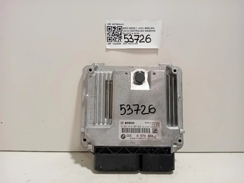 Centralina Iniezione 8570934-01 Bmw Serie 1 F20 Berlina 2012