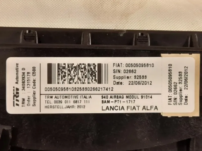 Air-bag Passeggero 34083934 Alfa Romeo Giulietta 2010