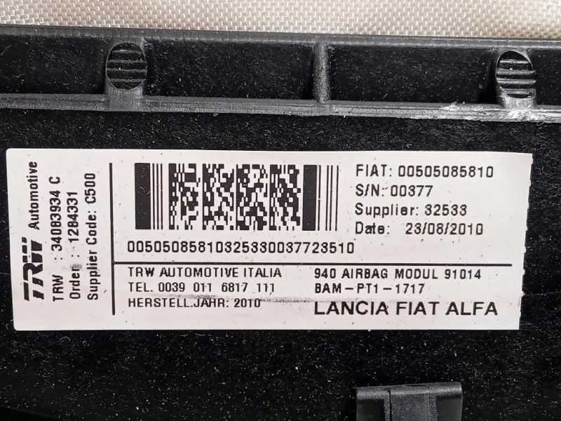 Air-bag Passeggero 34083934 Alfa Romeo Giulietta 2010