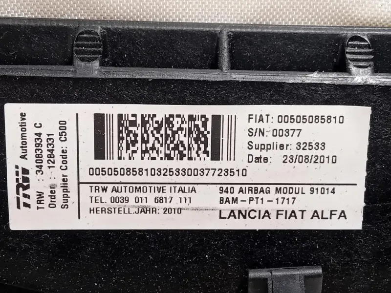 Air-bag Passeggero 34083934 Alfa Romeo Giulietta 2010