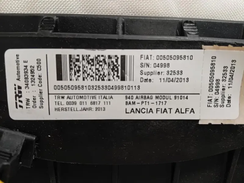 Air-bag Passeggero 00505095810 Alfa Romeo Giulietta 2010