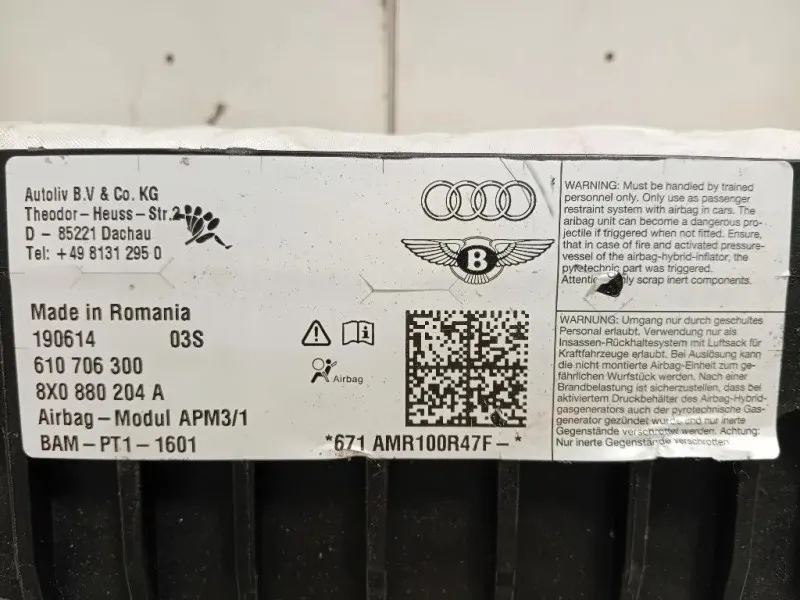 Air-bag Passeggero 8X0 880 204A Audi A1 8XA Sportback 2012