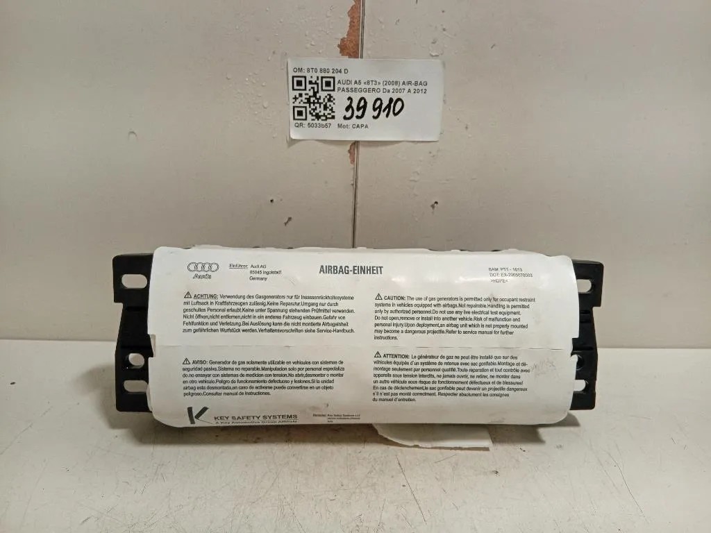 Air-bag Passeggero 8T0 880 204 D Audi A5 8T3 2008