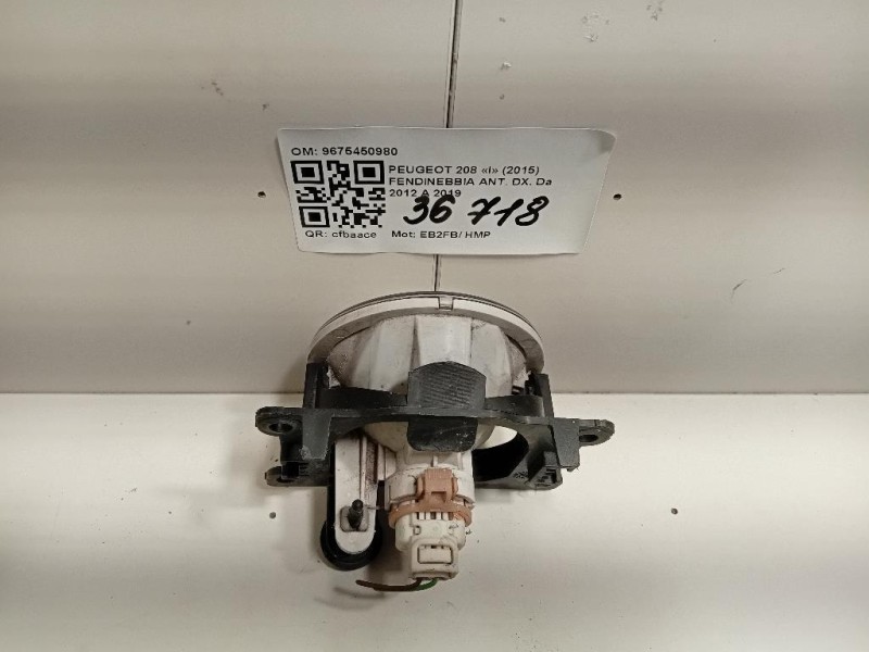 Fendinebbia ANT DX 9675450980 Peugeot 208 I 2015