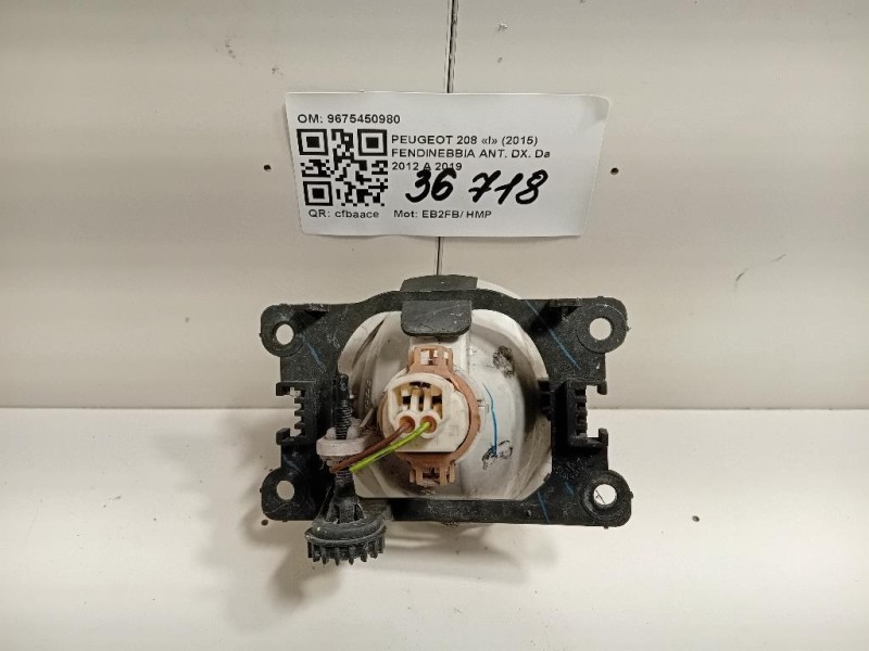 Fendinebbia ANT DX 9675450980 Peugeot 208 I 2015