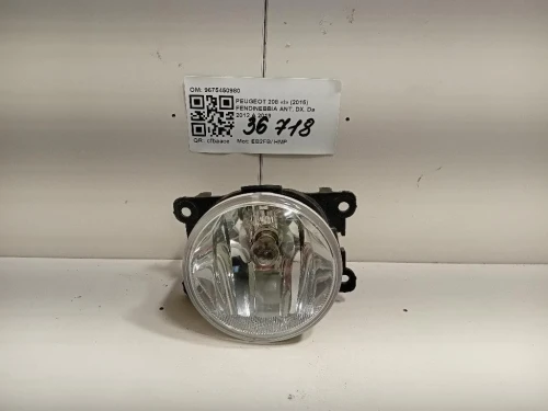 Fendinebbia ANT DX 9675450980 Peugeot 208 I 2015