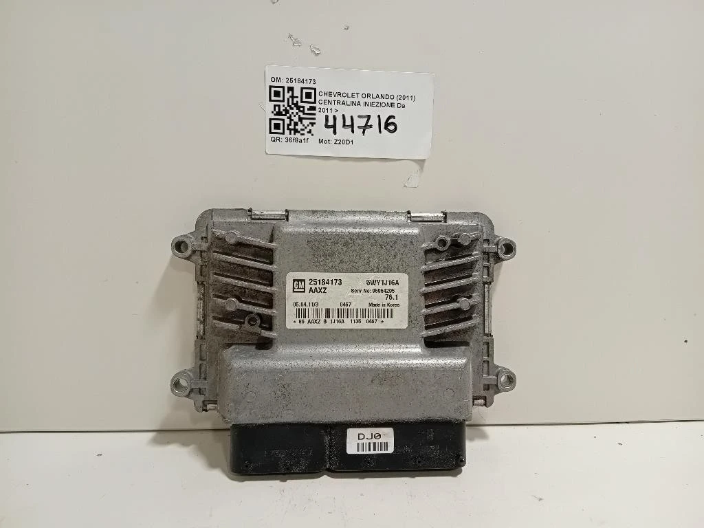 Centralina Iniezione 25184173 Chevrolet Orlando 2011