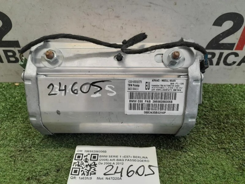Air-bag Passeggero 39698286006B Bmw Serie 1 E87 Berlina 2005