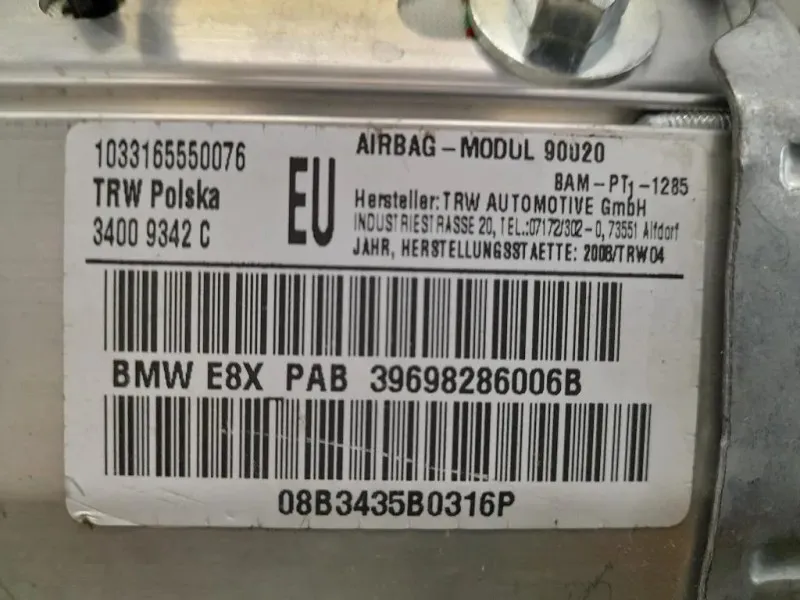 Air-bag Passeggero 39698286006B Bmw Serie 1 E87 Berlina 2005