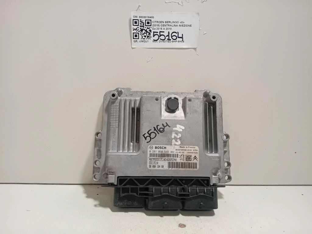 Centralina Iniezione 9808016480 Citroen Berlingo III 2015