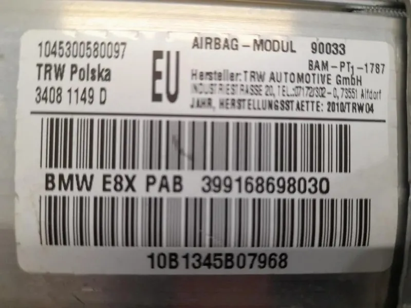 Air-bag Passeggero 30375380A Bmw Serie 1 E87 Berlina 2005