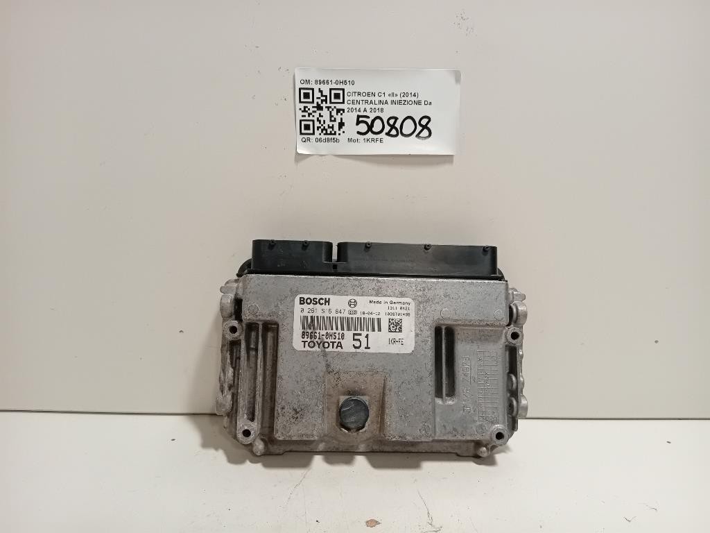 Centralina Iniezione 89661-0H510 Citroen C1 II 2014