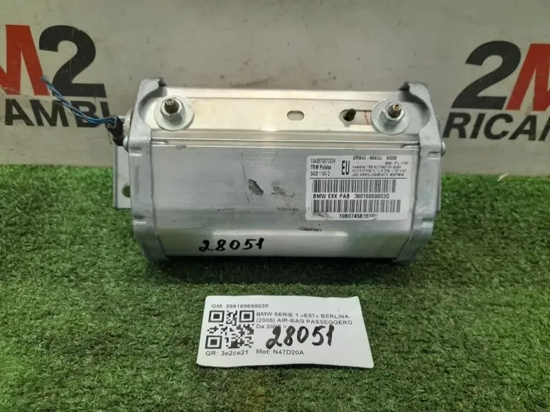 Air-bag Passeggero 399168698030 Bmw Serie 1 E87 Berlina 2005