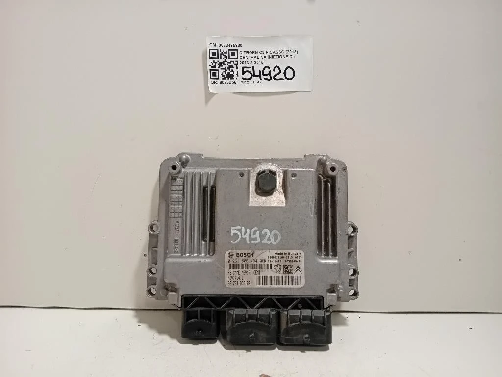 Centralina Iniezione 9878495980 Citroen C3 Picasso 2013