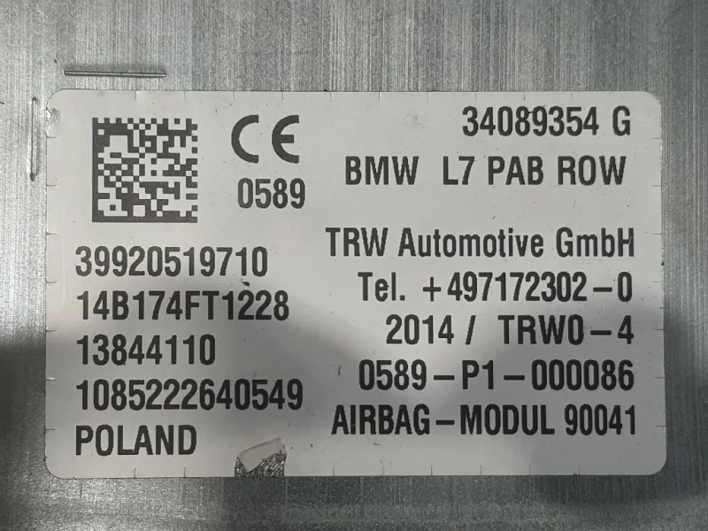 Air-bag Passeggero 39920519710 Bmw Serie 1 F20 Berlina 2015