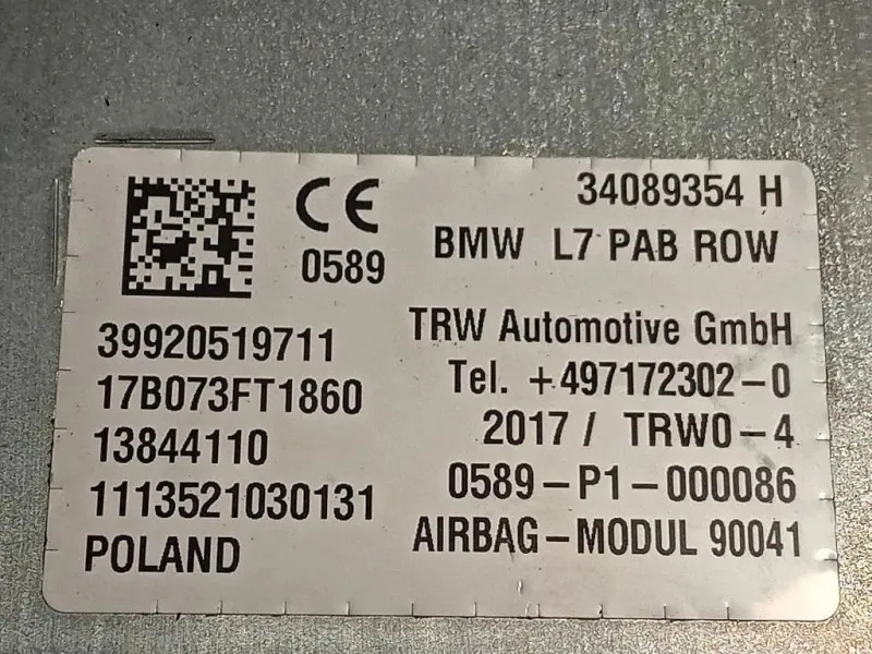 Air-bag Passeggero 34089354 Bmw Serie 1 F20 Berlina 2015