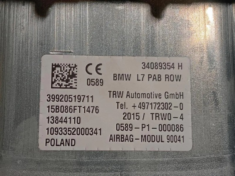 Air-bag Passeggero 34089354 Bmw Serie 1 F20 Berlina 2015