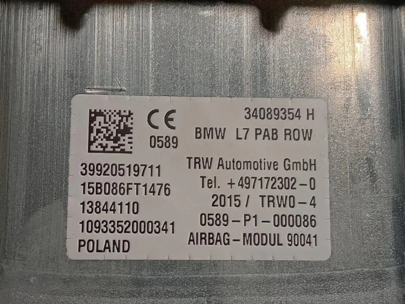 Air-bag Passeggero 34089354 Bmw Serie 1 F20 Berlina 2015