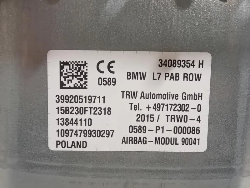 Air-bag Passeggero 34089354 Bmw Serie 1 F20 Berlina 2015