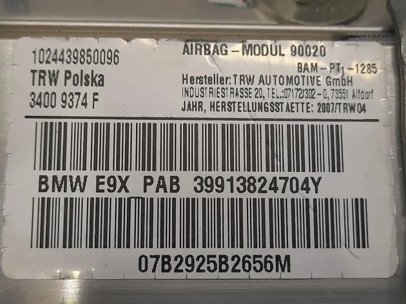 Air-bag Passeggero 34009374F Bmw Serie 3 E90 Berlina 2005