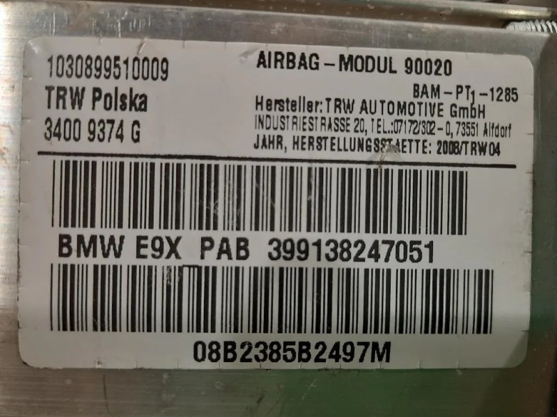 Air-bag Passeggero 399138247051 Bmw Serie 3 E90 Berlina 2005