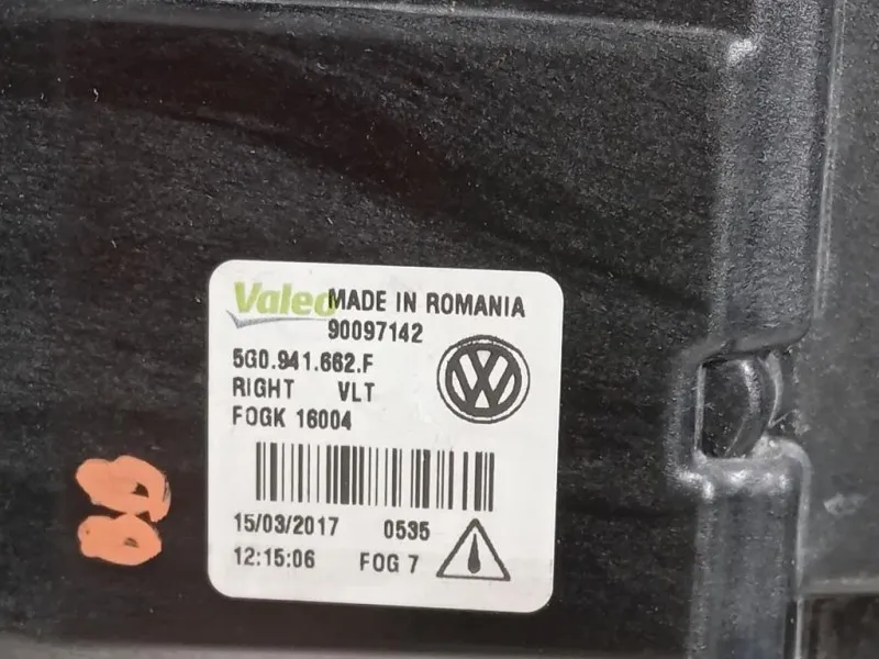 Fendinebbia ANT DX 5G0941662 5G0 941 662 F Volkswagen GOLF VII 2017