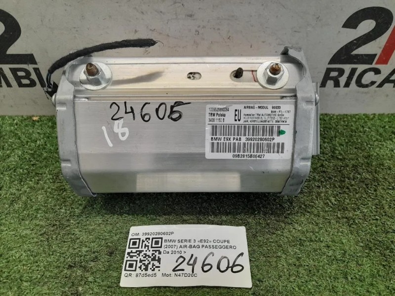 Air-bag Passeggero 39920280602P Bmw Serie 3 E92 Coupe 2007