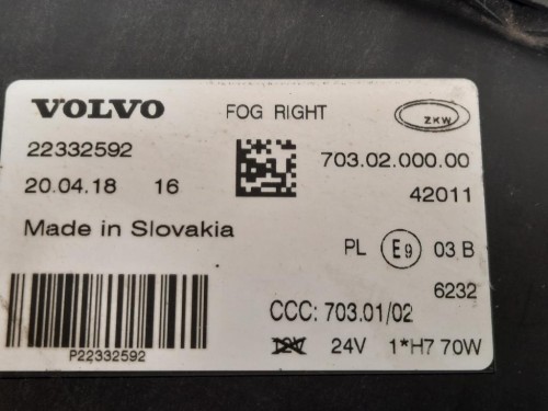 Fendinebbia ANT DX 22332592 Volvo V40 II 2012