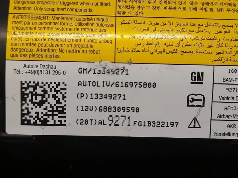 Air-bag Passeggero 13349271 Chevrolet Orlando 2011