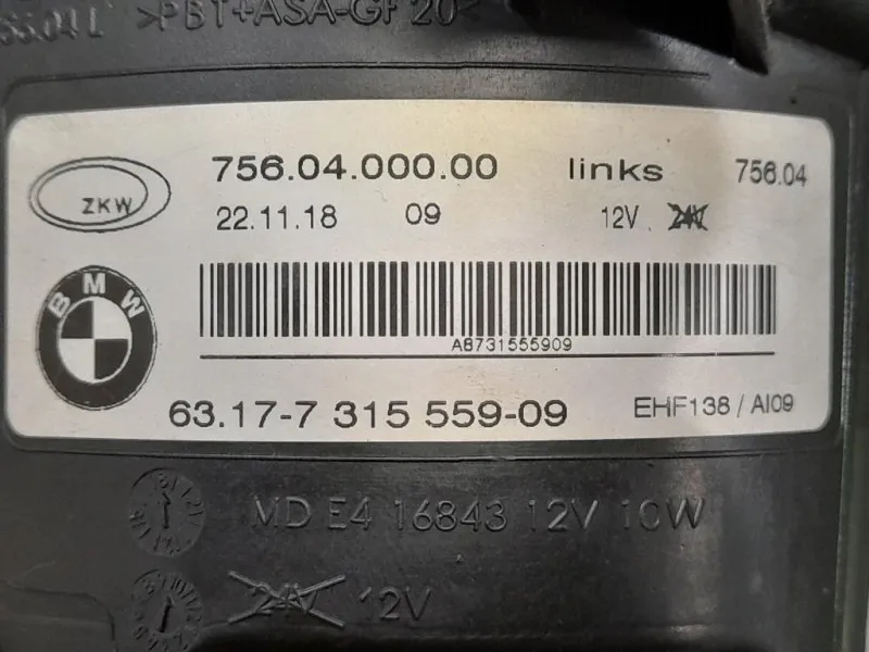 Fendinebbia ANT SX 6317731555909 Bmw Serie 1 F20 Berlina 2012