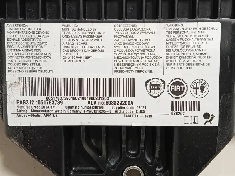 Air-bag Passeggero 608829200A Fiat 500 C 2015