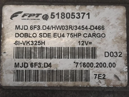 Centralina Iniezione 51805371 Fiat Doblò III 2010