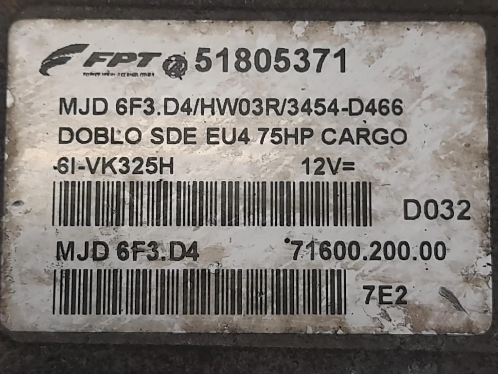 Centralina Iniezione 51805371 Fiat Doblò III 2010