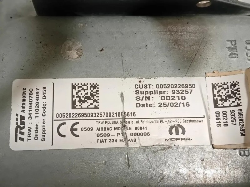 Air-bag Passeggero 00520226950 Fiat 500X 2015