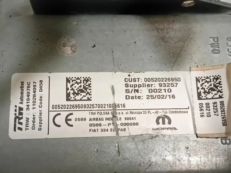 Air-bag Passeggero 00520226950 Fiat 500X 2015