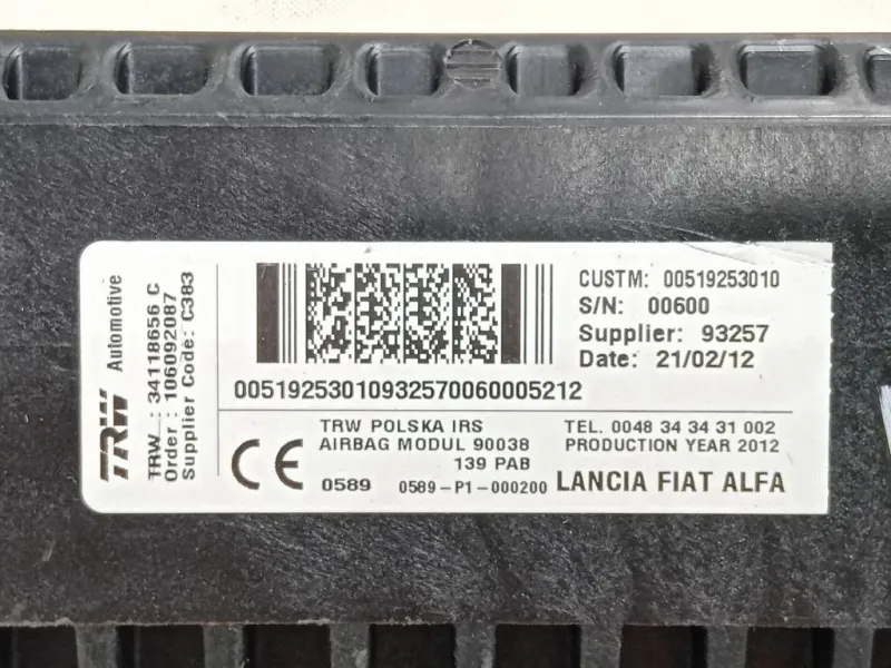 Air-bag Passeggero 34118656C Fiat Panda III 2012